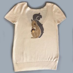 Cooperative Short Sleeve Beige Squirrel Sweater